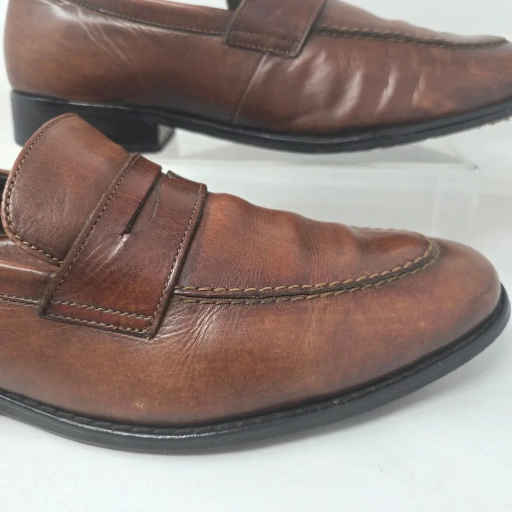 Cole Haan Penny Loafer Mens 10 M Nike Air C08601 Brown Leather Moc Toe Good